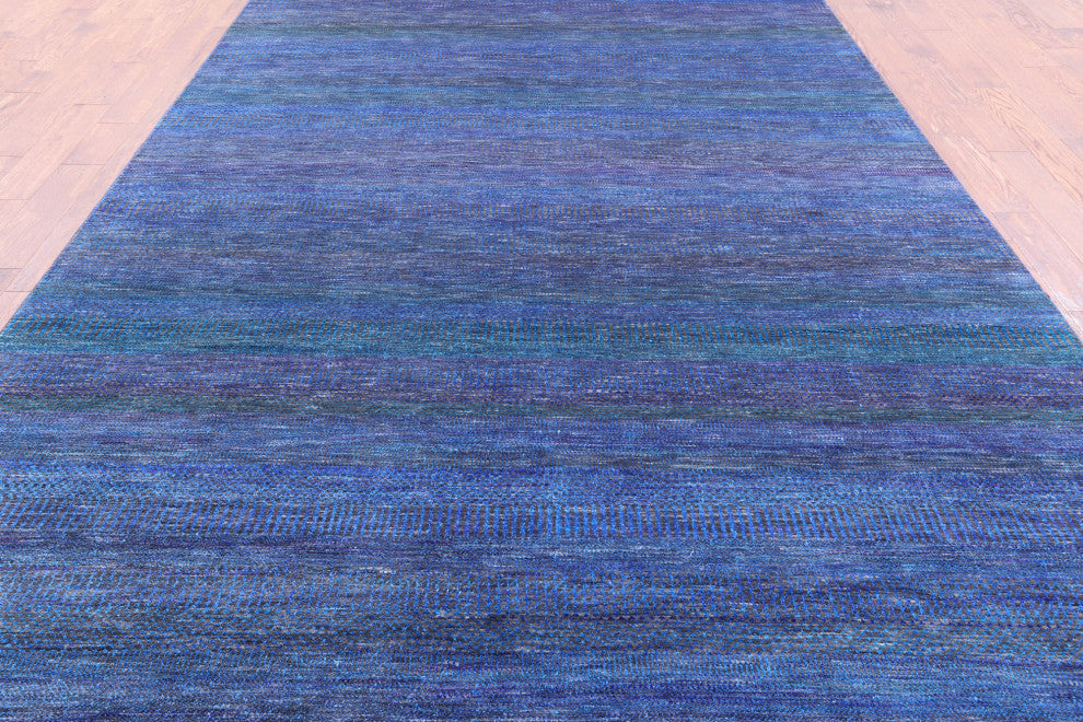 8' 0" X 16' 2" Wool and Silk Hand-Knotted Super Savannah Gabbeh Rug Q6097