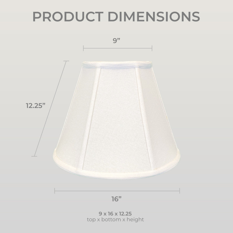 Royal Designs Deep Empire Bell Lamp Shade, White, 9x16x12.25, Single