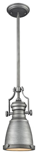 Chadwick 1 Light Pendant, Weathered Zinc With Frosted Glass Diffuser