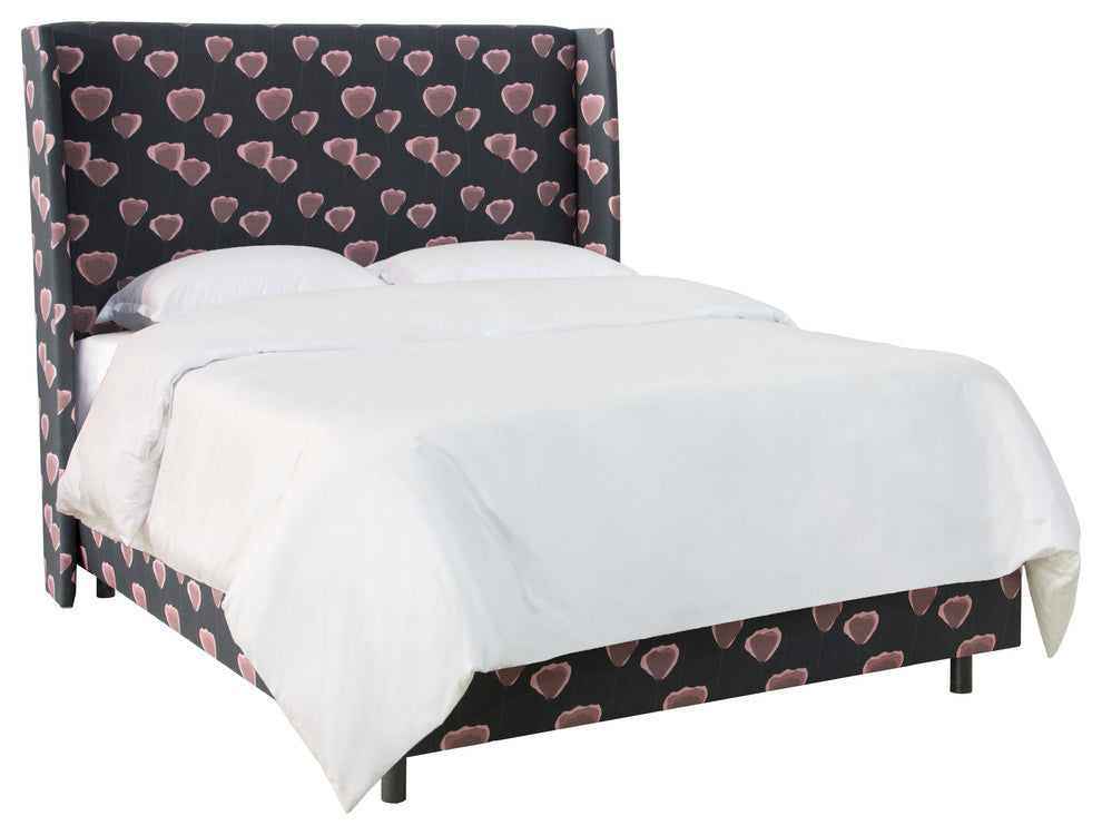 Maxwell Wingback Bed, Poppy Navy, Full