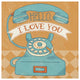 "Hello I Love You Orange" Digital Paper Print by Mary Urban, 38"x38"