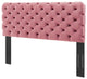 Tufted Headboard, Twin Size, Velvet, Pink, Modern Contemporary, Bedroom Master