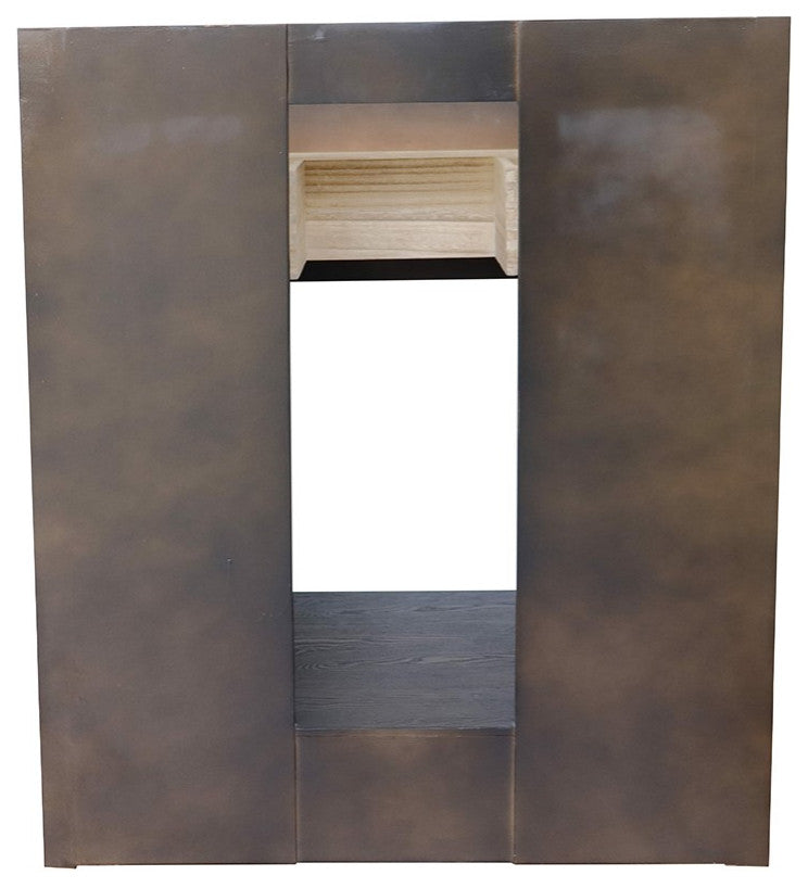 30" Single Vanity, Brown Ash, Gray Granite Top, Round Sink