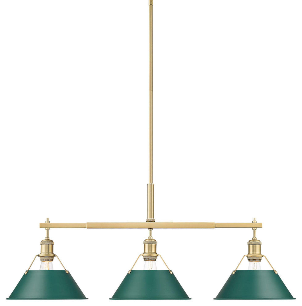 Golden Lighting 3306-LP BCB Orwell 3 Light 36"W Linear Pendant - Brushed