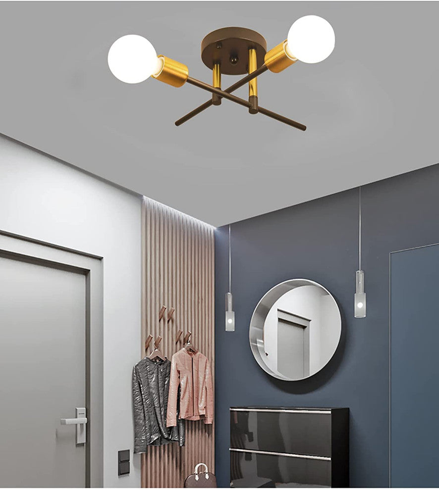 2 Light Close To Ceiling Lamp, Modern, Sputnik