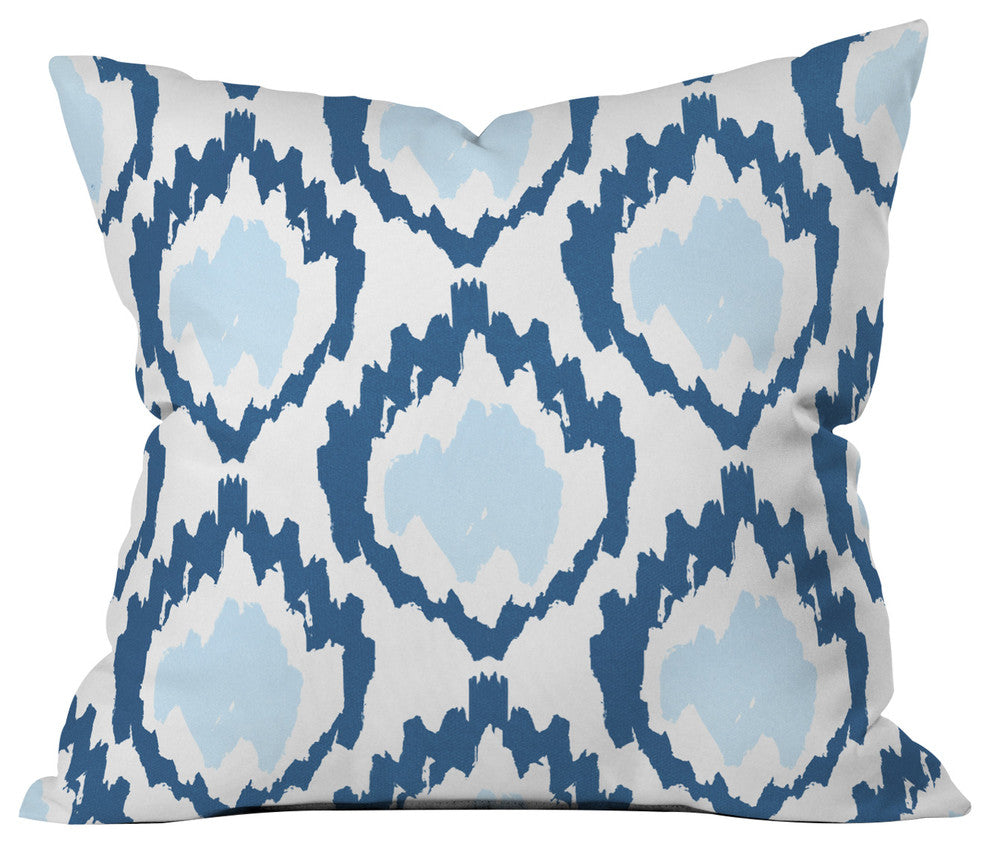 Allyson Johnson Bohemian Indigo Ikat Throw Pillow, 18"x18"