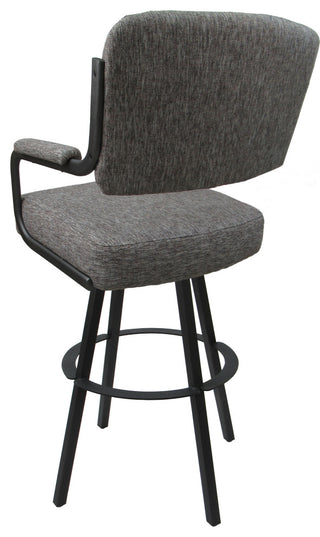 Swivel Metal Bar Stool on Warren Base, Mojave Gray/Gray, 34"