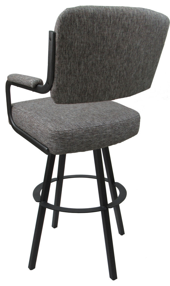 Swivel Metal Bar Stool on Warren Base, Mojave Gray/Gray, 34"