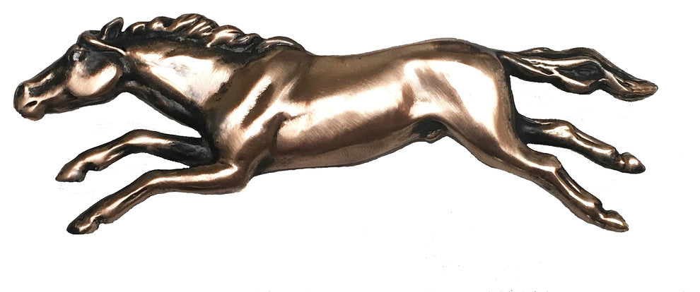 Wild Horse Pull, Left Facing, Antique Bronze