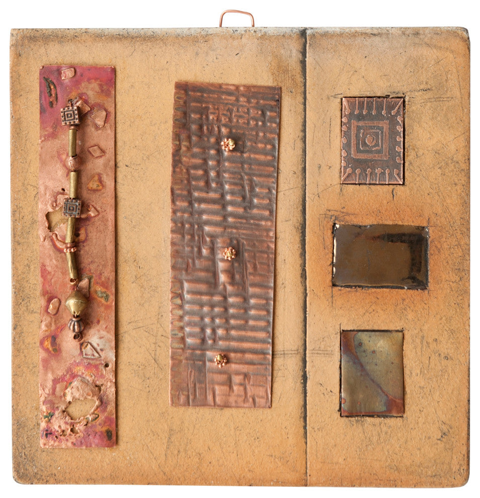 Zachary Handmade Clay And Copper Decorative Tile, 6"