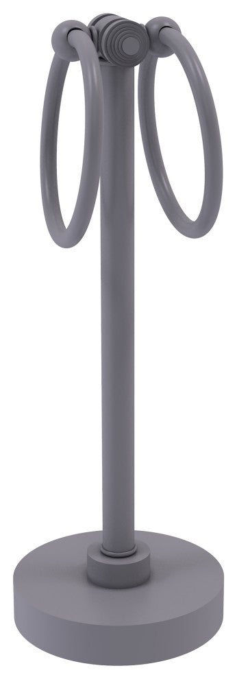 Southbeach Vanity Top 2 Towel Ring Guest Towel Holder, Matte Gray