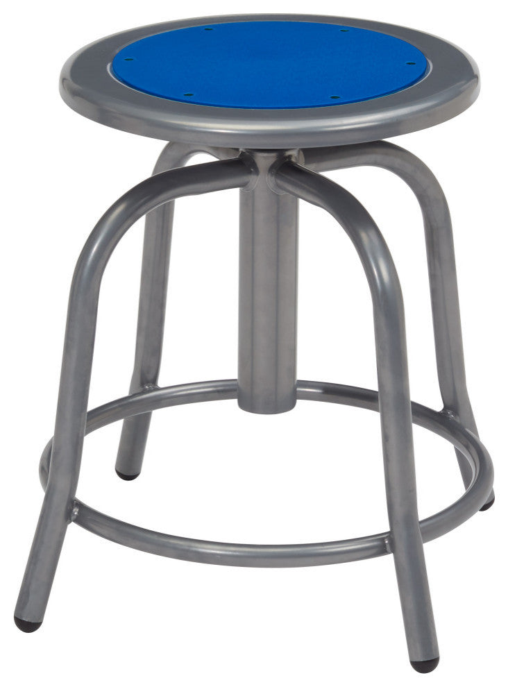 NPS 18-24" Height Adjustable Swivel Stool, Grey Frame, Persian Blue Seat