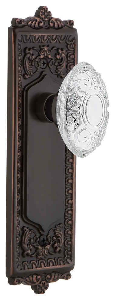 Egg and Dart Plate Single Dummy Crystal Victorian Knob, Timeless Bronze, EADCVI
