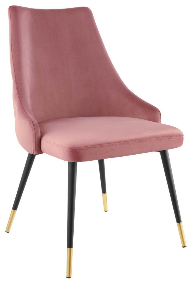 Adorn Dining Side Chair Performance Velvet Set of 2 Dusty Rose