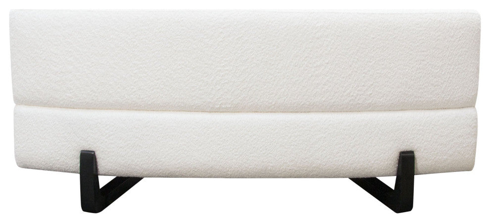Vesper Curved Armless Sofa, White