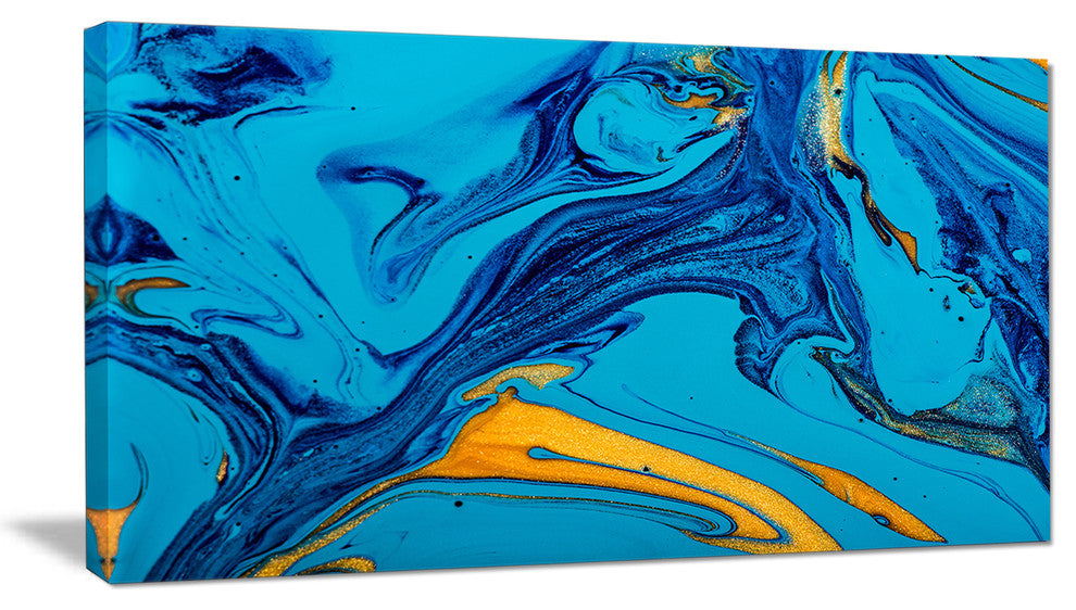 "Soft Blue Abstract Acrylic Paint Mix" Canvas Print, 1 Panel