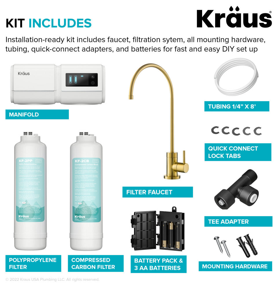 KRAUS Purita 2-Stage Filtration System w/ Drinking Water Filter Faucet BB