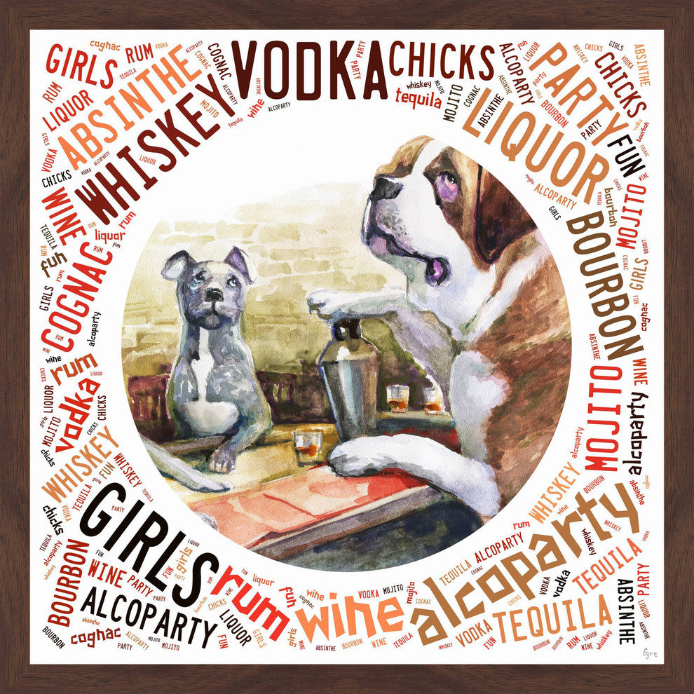 "At the Bar" Framed Painting Print, 32"x32"