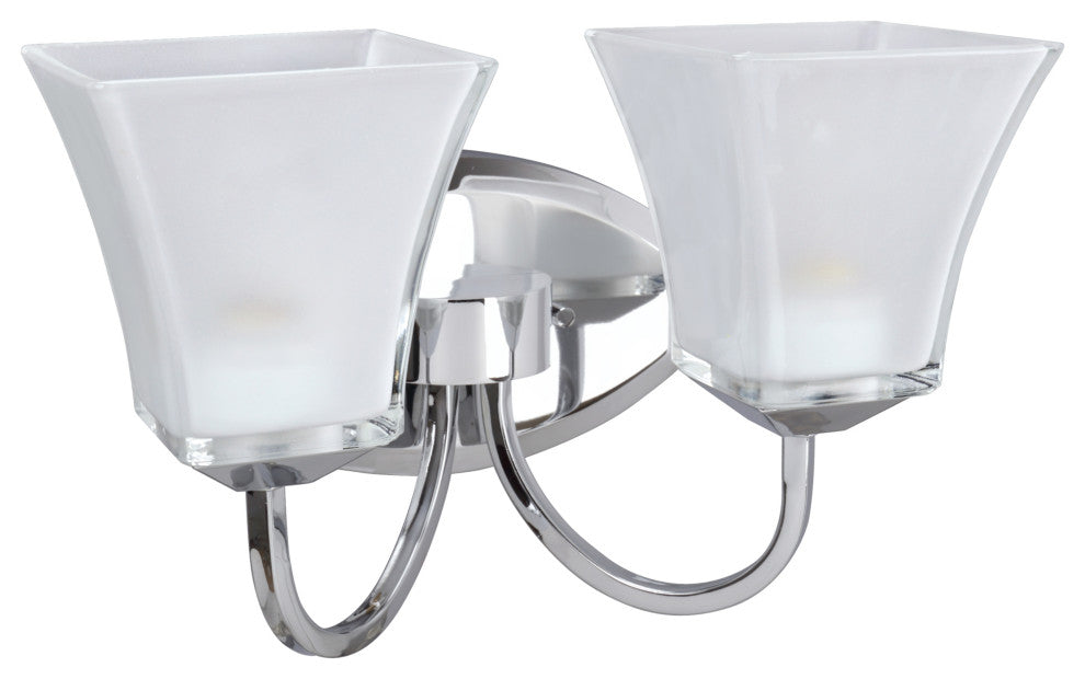 62131, 2-Light Metal Bathroom Vanity Wall Light Fixture, Chrome