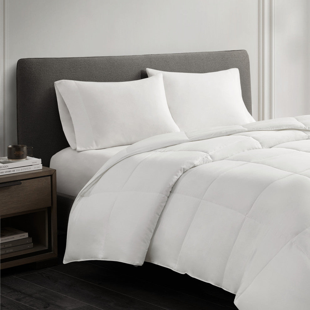 Sleep Philosophy Sateen Double Insertion Comforter, White, Twin