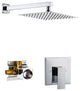 CASAINC 10" Wall Mounted Square Single Shower Head System Set, Chrome