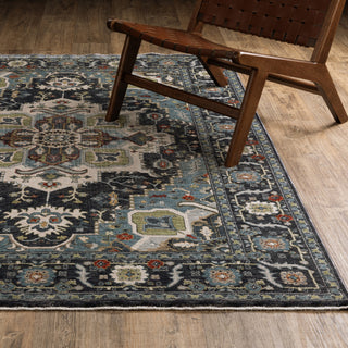 Oriental Weavers Eliana ELI09 Medallion Rug, Blue, 5'3"x7'6"