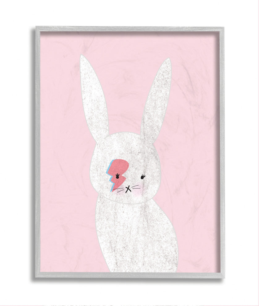 Stupell Industries Pink Bowie Bunny, 11 x 14