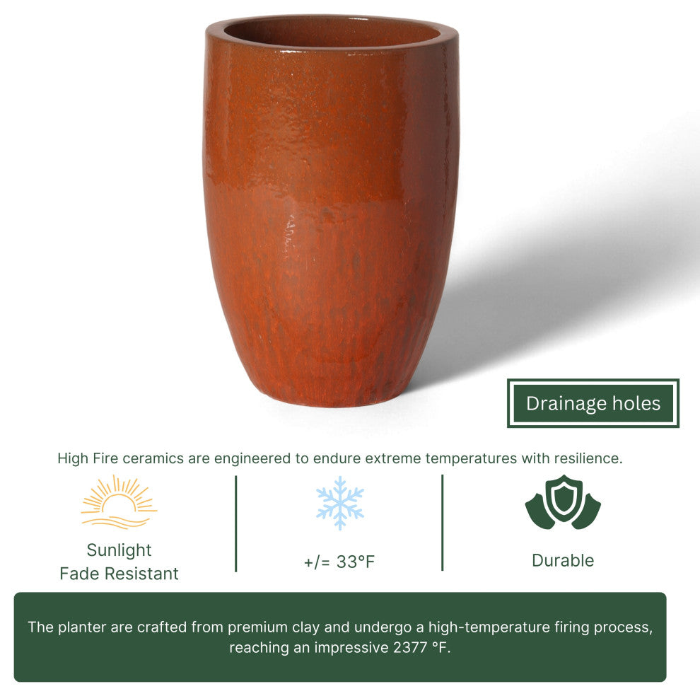 Tall Planter, Paprika 18X26"H