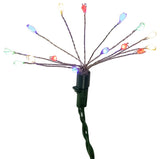 75 Light, Cluster Burst Multi-Color LED Light Set, Green Wire