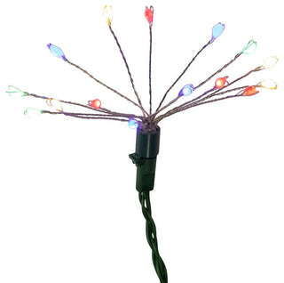 75 Light, Cluster Burst Multi-Color LED Light Set, Green Wire