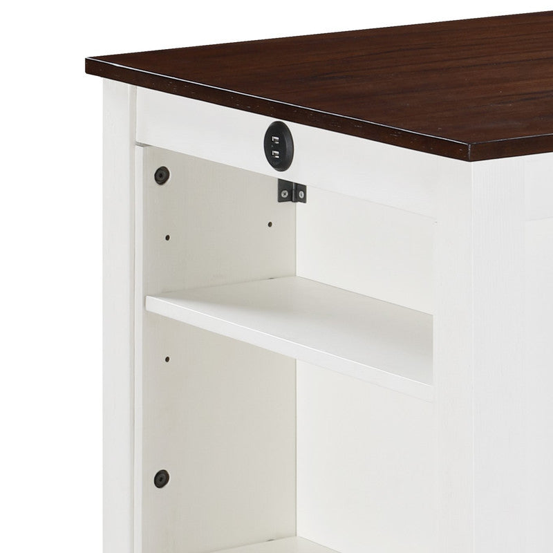 Graham 3-Piece Small Space Counter Height Dining Table, Shelves, 2 Chairs, White