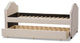 Sabrina Fabric Upholstered Daybed With Trundle Bed, Beige