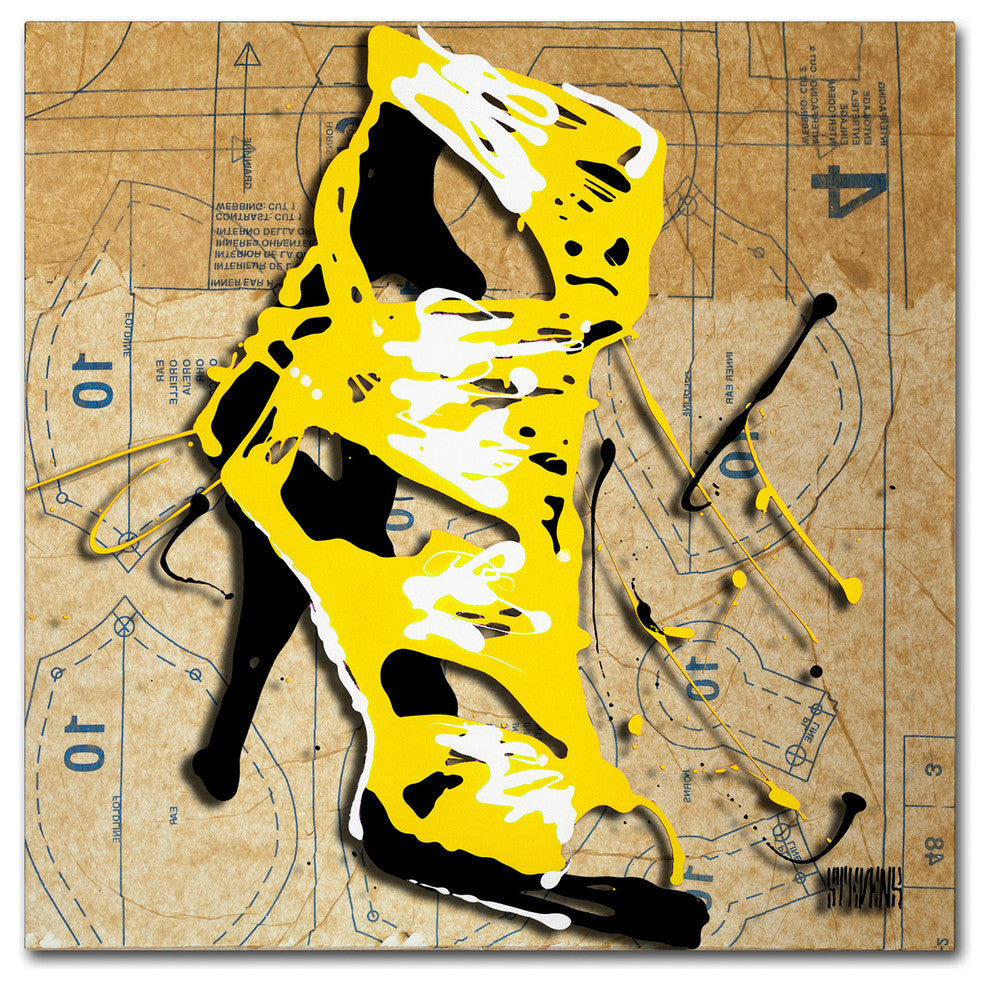 'Yellow Strap Boot' Canvas Art by Roderick Stevens
