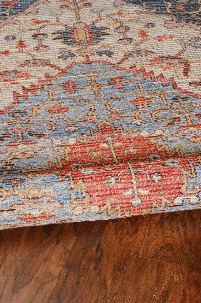 KAS Morris 2223 Blue/Red Gramercy Area Rug, 5'x7'