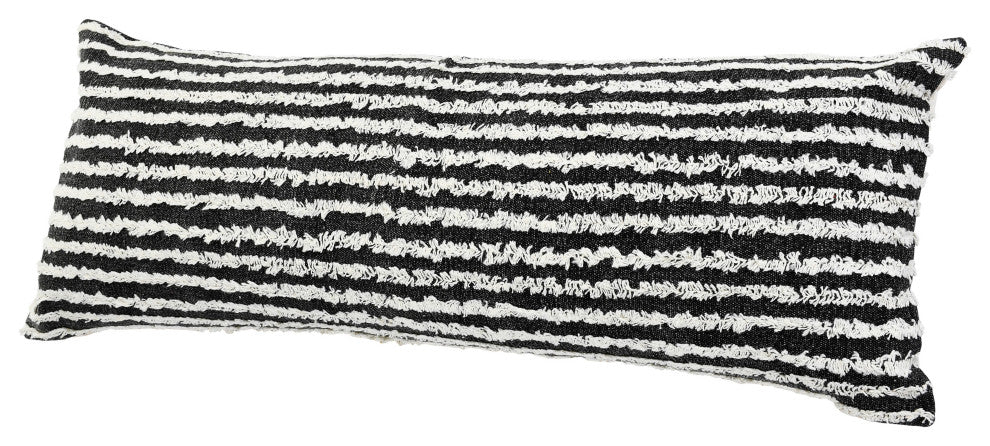 Black Wispy Ways Throw Pillow, 14"x36"