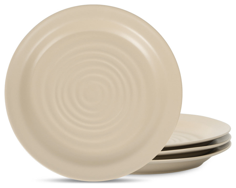 Stone Lain Orbit Stoneware Dinner Plate Set of 4, Beige