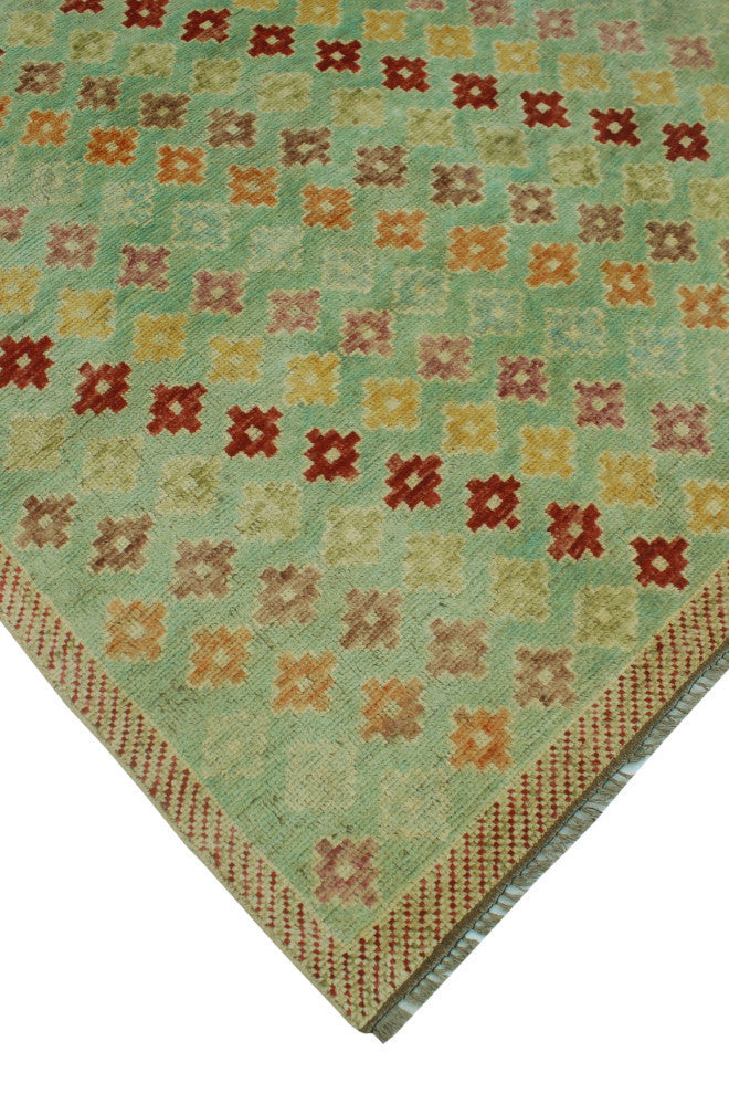 Balochi Beric Light Green/Gold Rug, 4'9x6'6