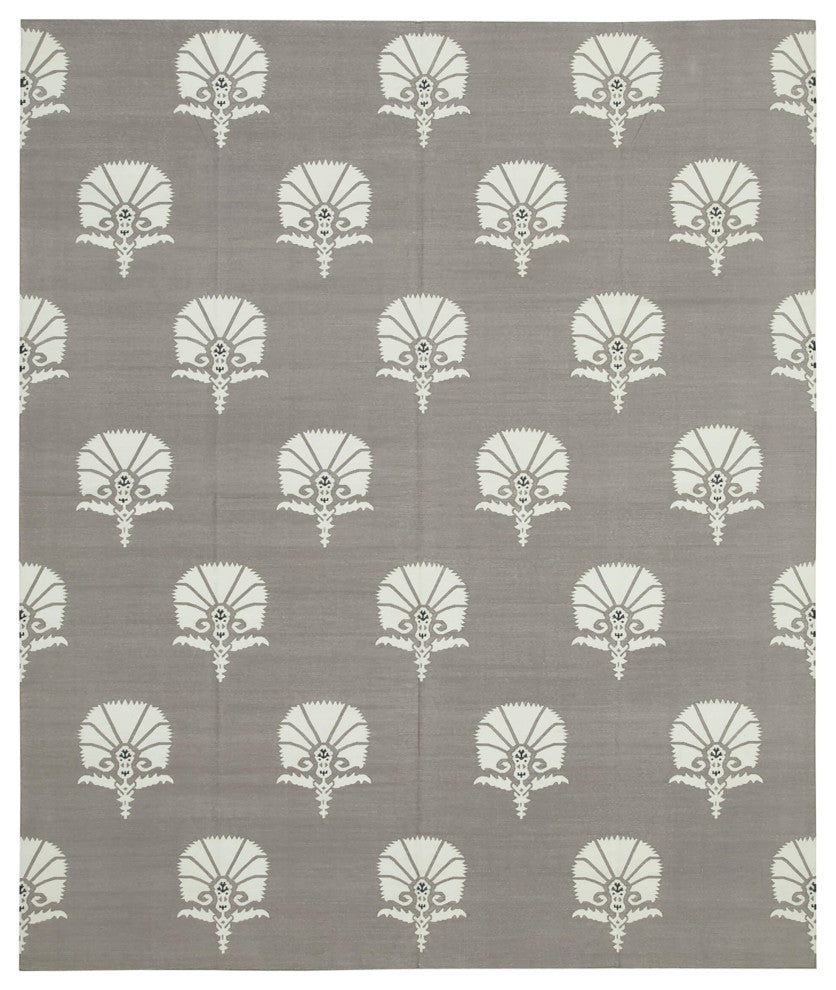 Rug N Carpet - Handmade Wool 8' 2'' x 9' 9'' Geometric Dhurrie Kilim Rug