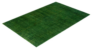 Overdyed, One-of-a-Kind Hand-Knotted Area Rug Green, 4'7"x6'10"