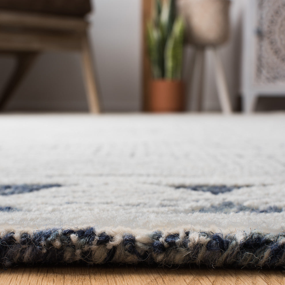 Safavieh Couture Abstract Collection, ABT349 Rug, Ivory/Navy, 10'x14'