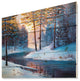 Designart River Sunset Winter Forest Landscapes Wood Wall Art 46x36