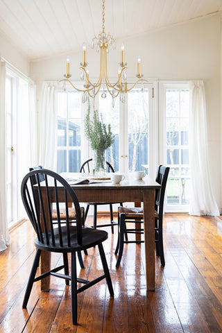 Crystorama Lighting Group ROL-18816 Rollins 6 Light 28"W Crystal - Antique Gold