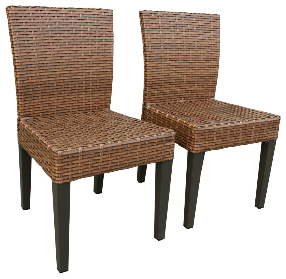 Laguna Rectangular Outdoor Patio Dining Table with 8 Armless Chairs Sail White
