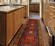 Fine Vintage Distressed Goddard Navy/Gold Runner, 3'6x10'11