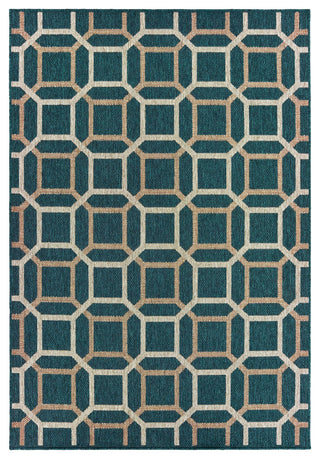 Oriental Weavers Latitude Blue/ Grey Geometric Indoor/Outdoor Rug 7'10"X10'