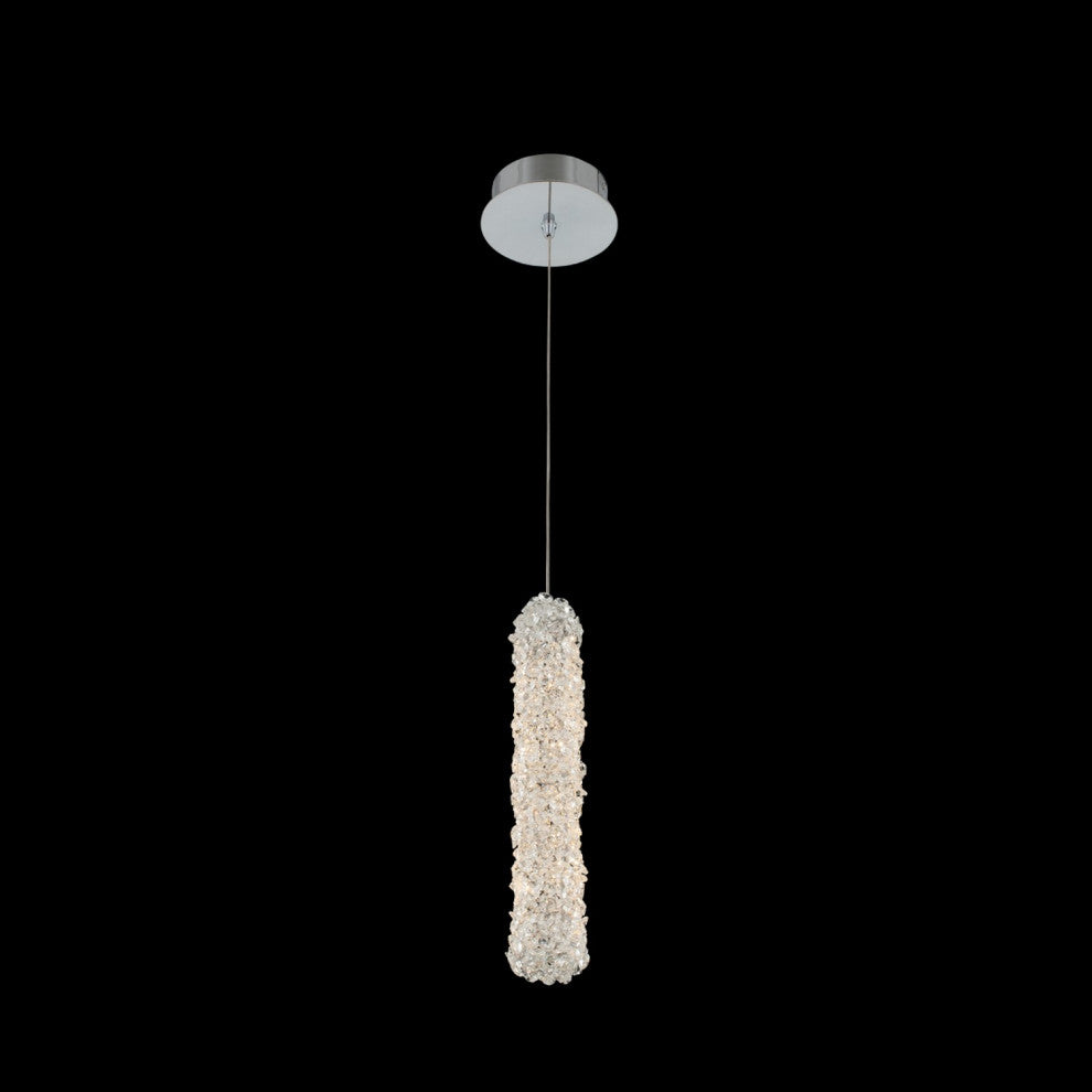 1 Light Modern Mini-Pendant by Allegri, Chrome, 14"
