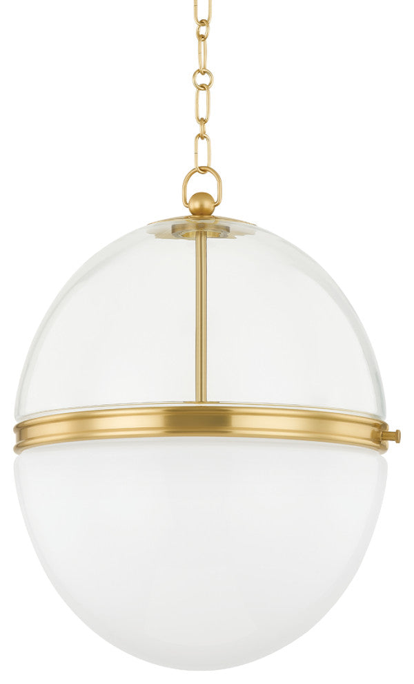 Donnell 1 Light Pendant, Aged Brass, 21"