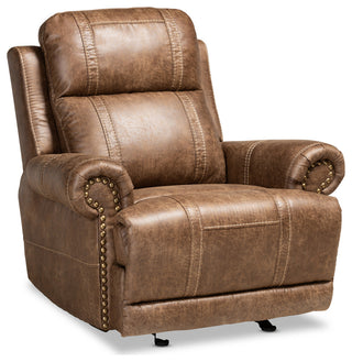 Buckley Light Brown Faux Leather Upholstered 3-Piece Reclining Living Room Set