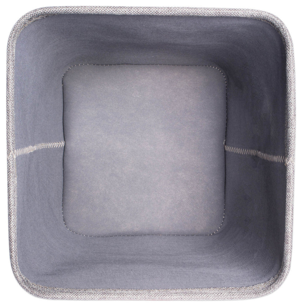 Poly Bin Zig-Zag Stitch Variegated Gray Trapezoid 11"x11"x11", Set Of 2