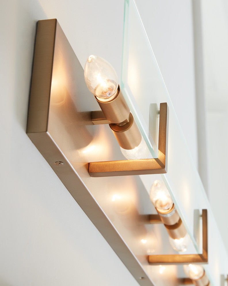 Syll Six Light Wall / Bath, Satin Brass